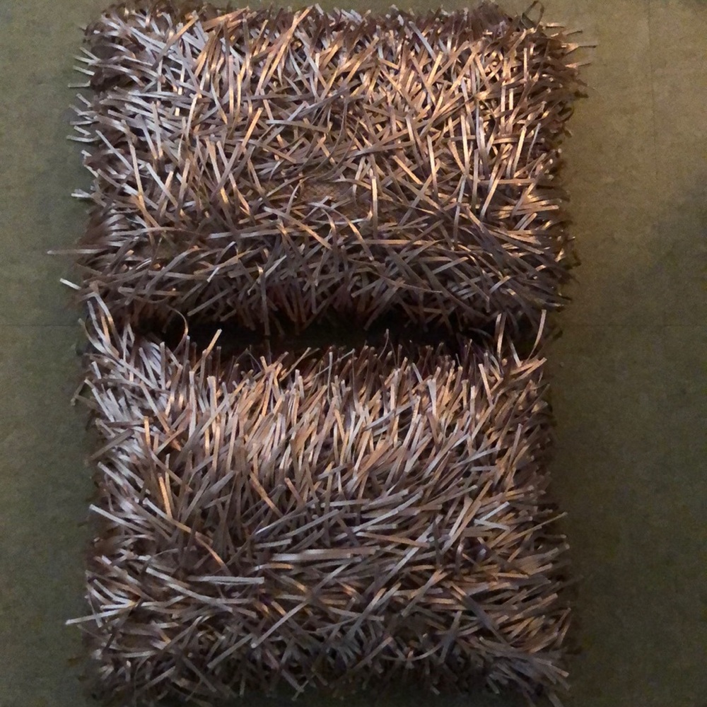 Brand New Rose Gold Mettalic Fringe cushy Pillows